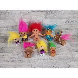 Lot of 9 Troll Dolls Vintage Russ Burger King DAM Toys